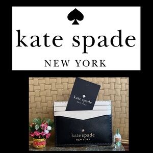 KATE SPADE ♠️ Black and Cream Slim Card Holder Brand new with tag